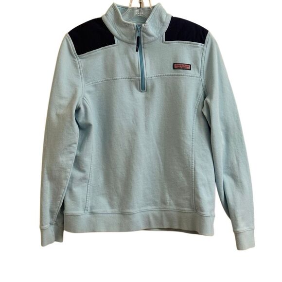 Vineyard Vines Shep Shirt Quarter Zip Sweatshirt Blue Size Large - Picture 1 of 5